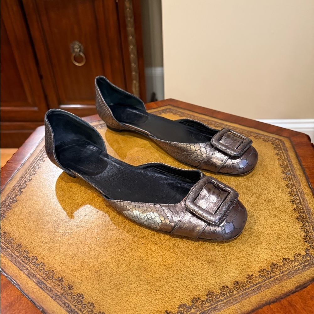 Hollywould metallic snakeskin flats size 10 - Picture 3 of 7